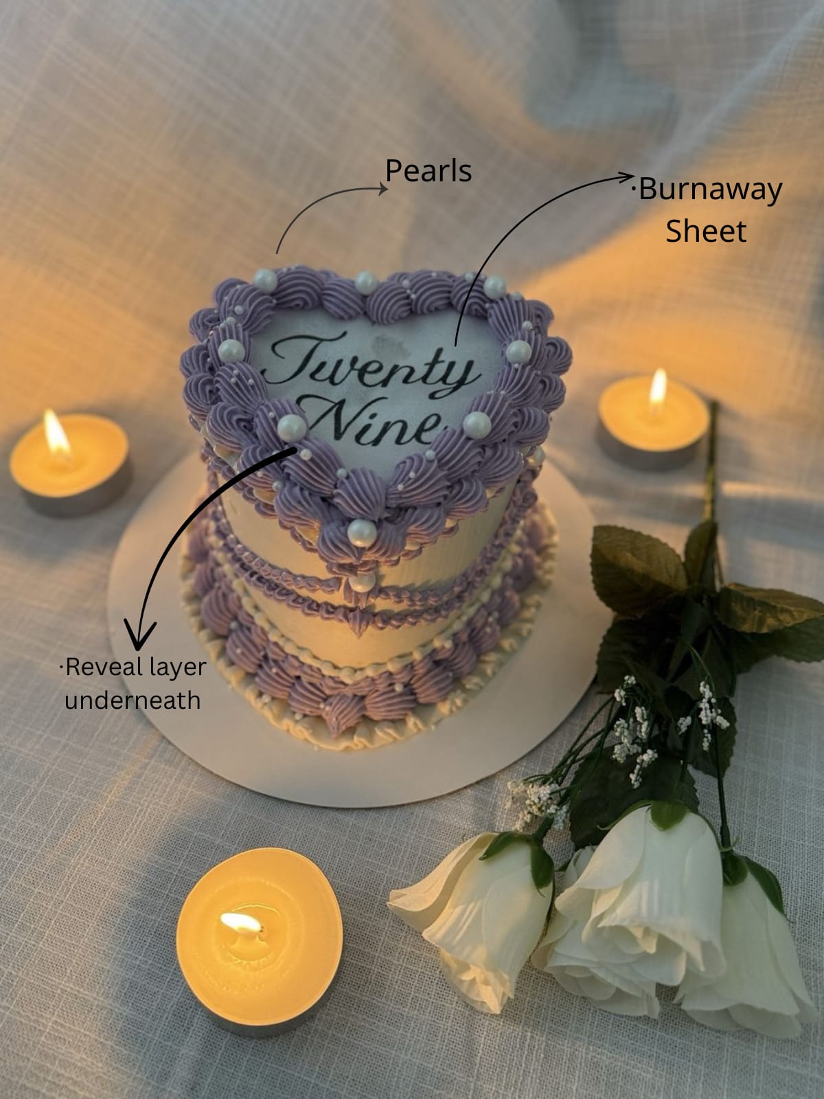 Purple Heart Burn Away Cake