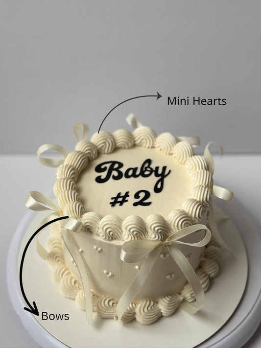 Classic Bow & Hearts Cake