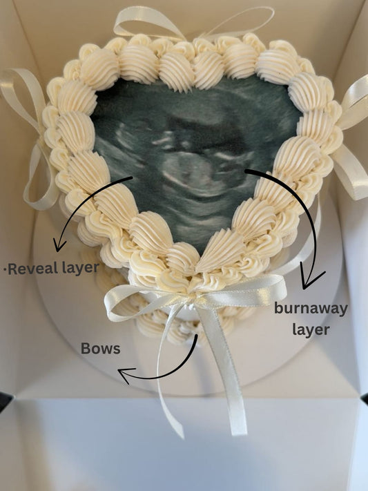 Heart Shape Burn-away Cake