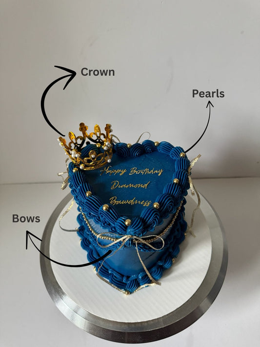 Royal Blue Crown Cake