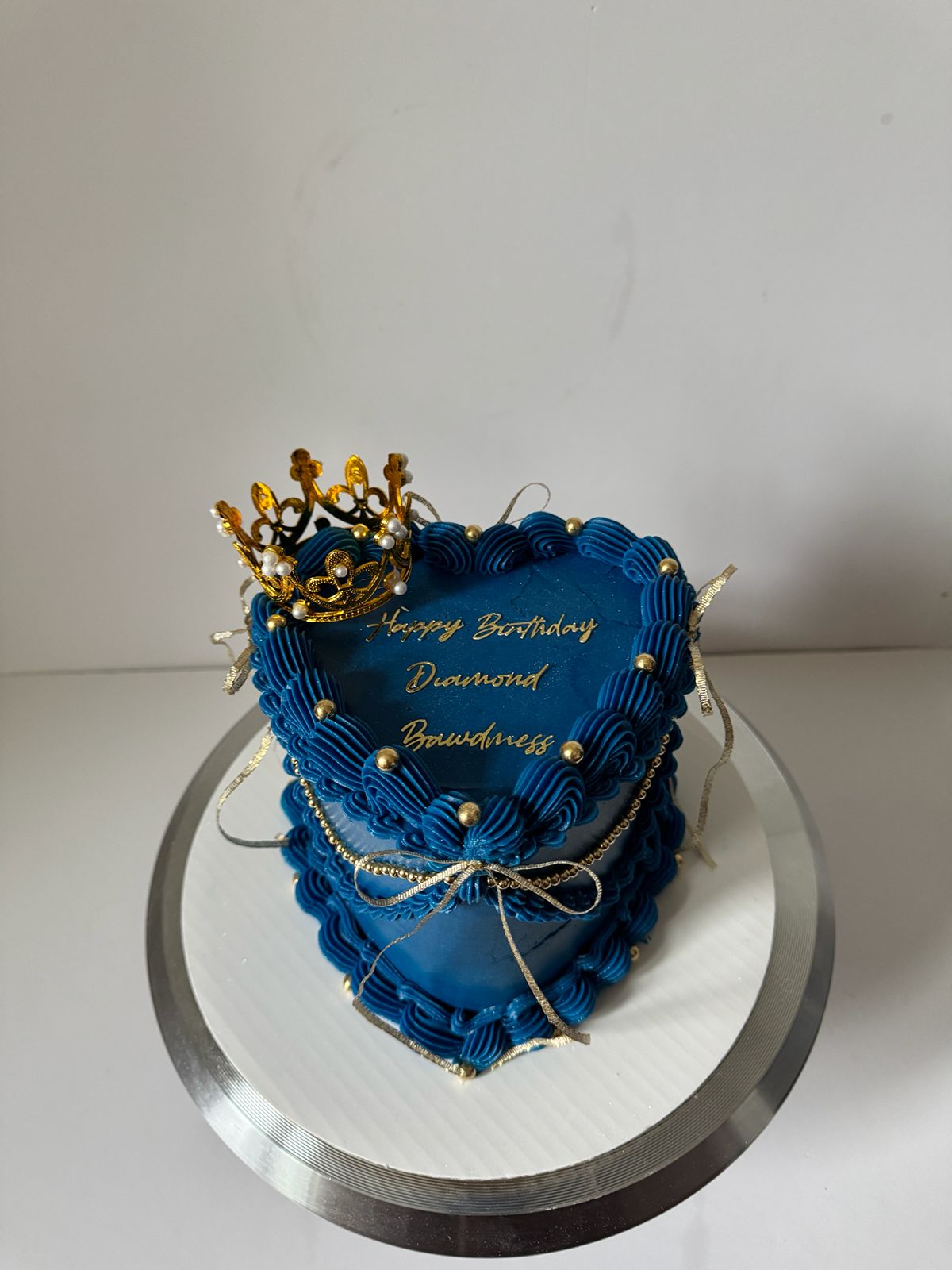 Royal Blue Crown Cake
