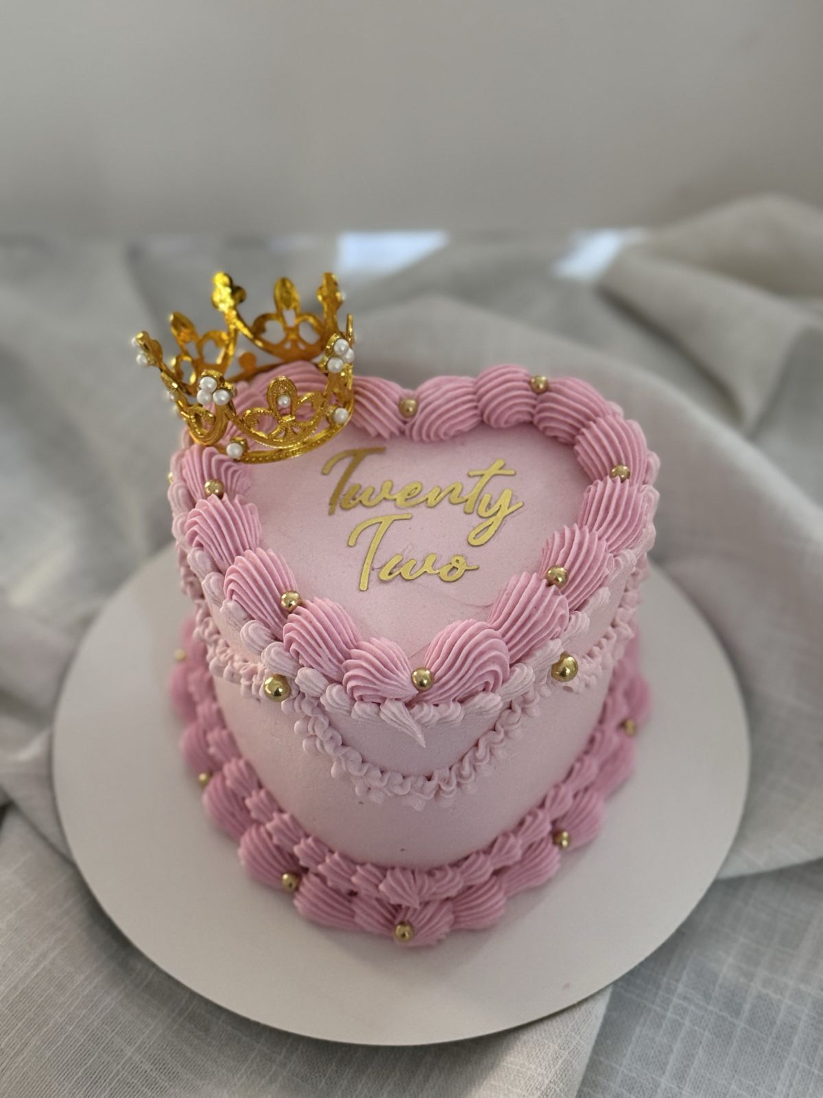 Pink Crown Heart Cake