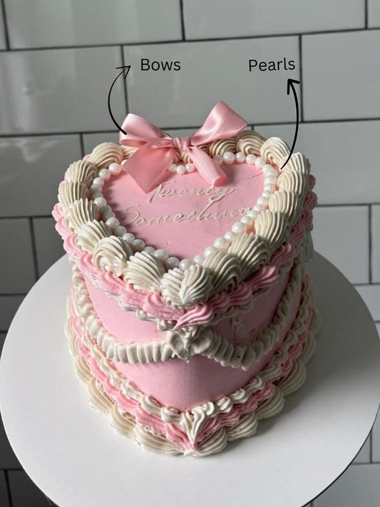 Pink Vintage Heart Cake