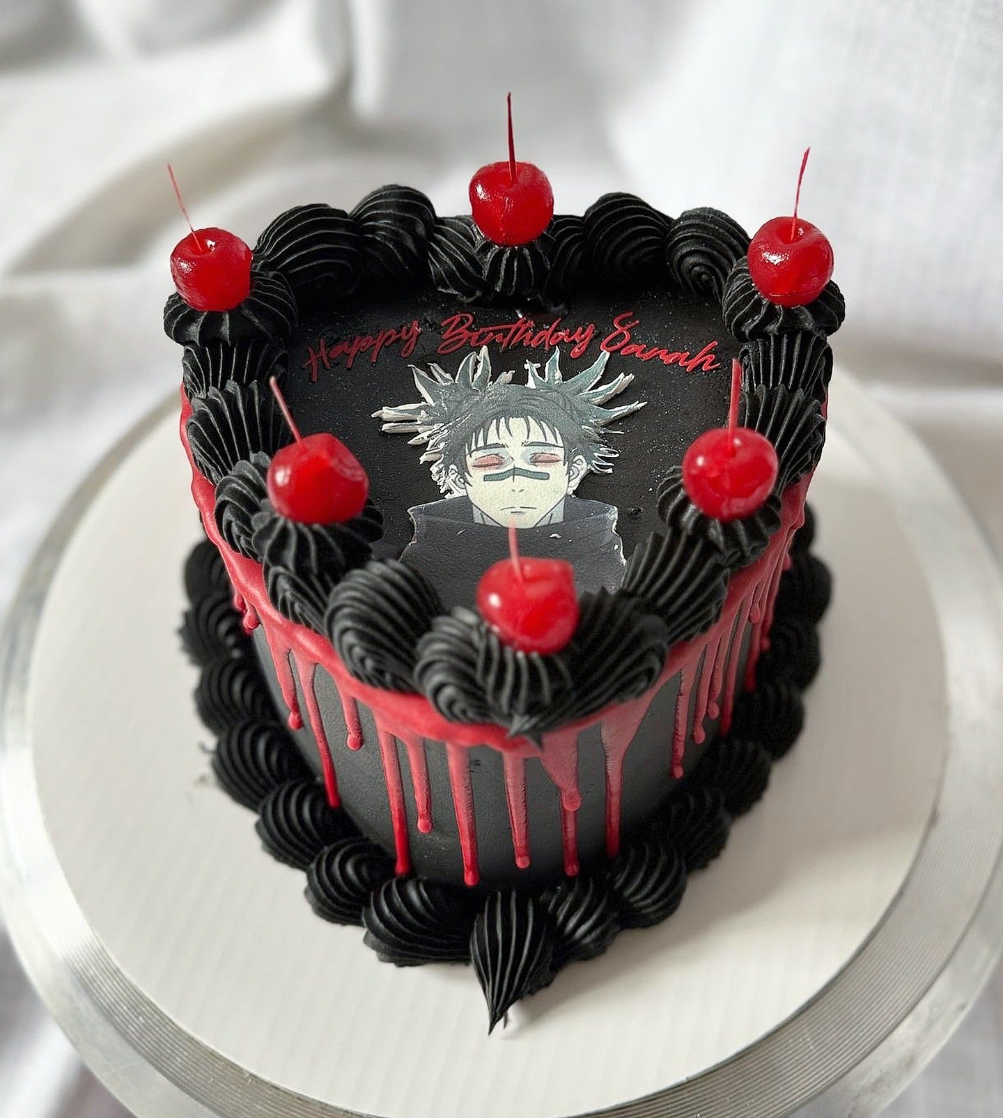 Anime Black Heart Cake