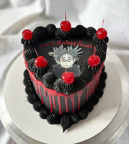 Anime Black Heart Cake